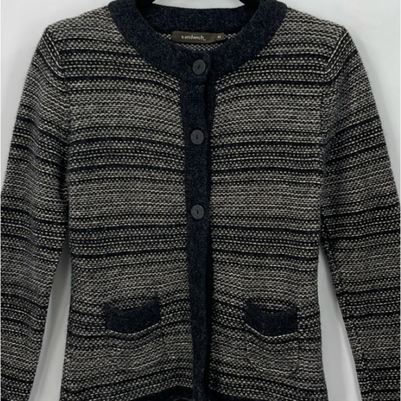 SANDWICH Wool/Angora Sweater Cardigan - Picture 3 of 4